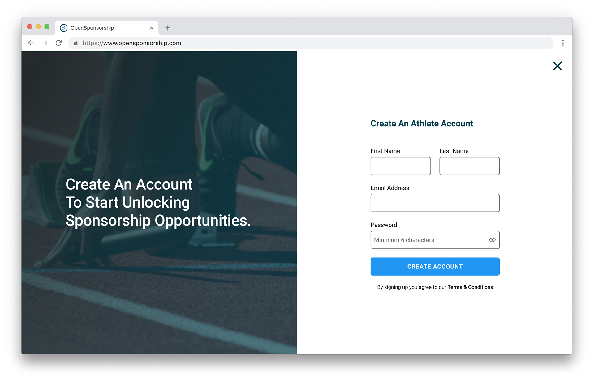 New sign-up flow.