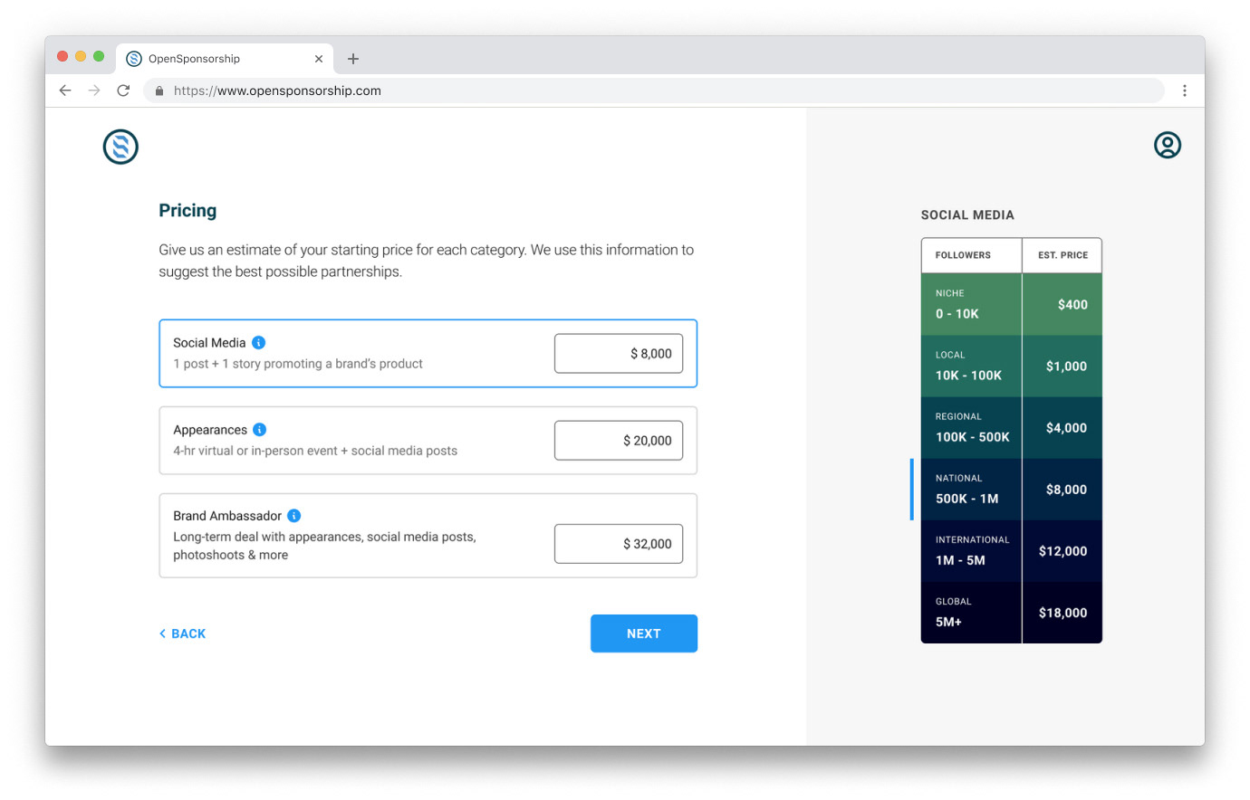 New sign-up flow.
