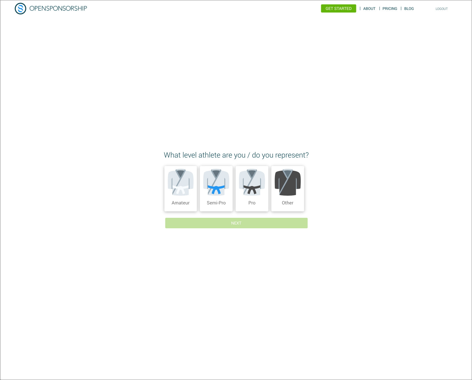 Original sign-up flow.