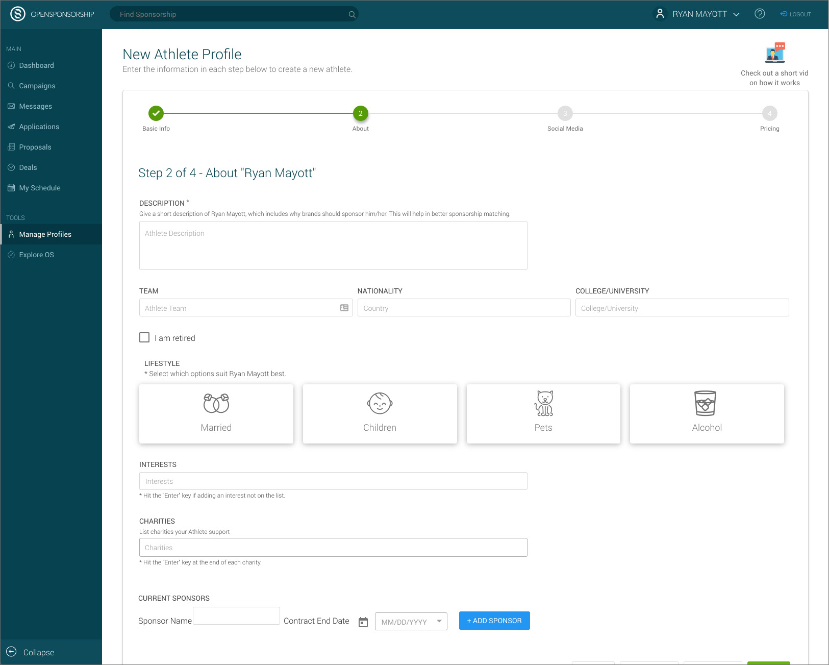 Original sign-up flow.